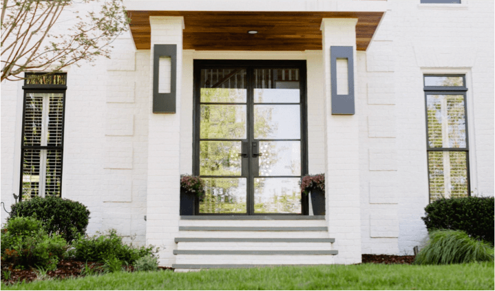 Modern front doors with glass