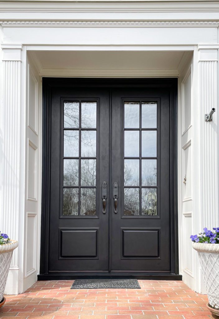Traditional iron doors with handlesets