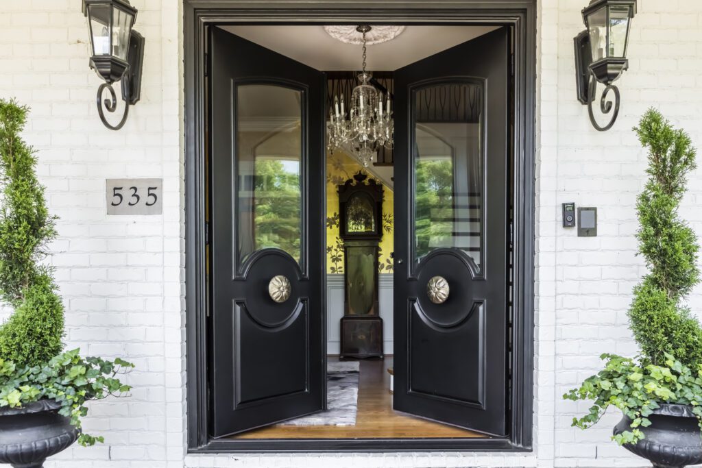 custom iron front doors with Parisian flair